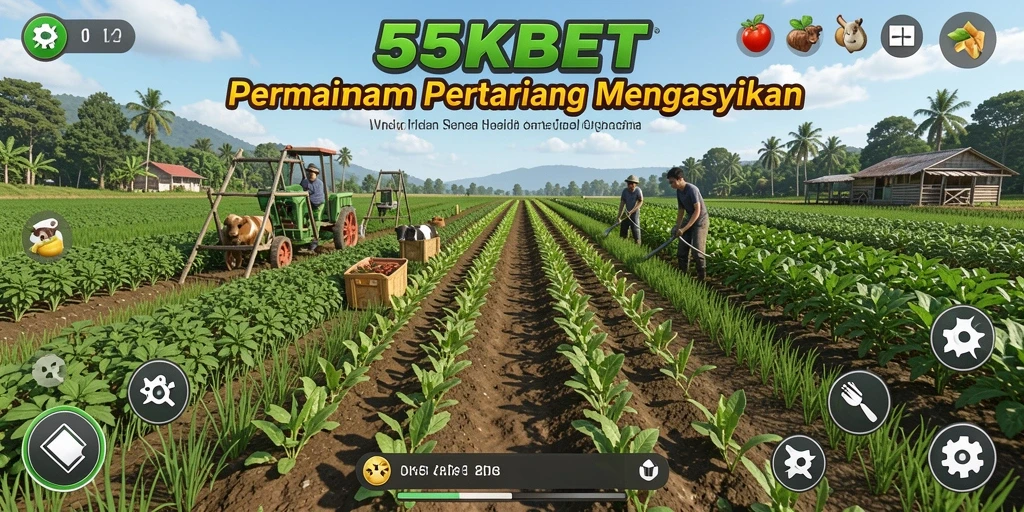 Tampilan gameplay 55KBET yang penuh warna dan realistis.
