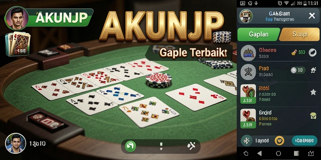 Tampilan gameplay seru dalam permainan Gaple AKUNJP.