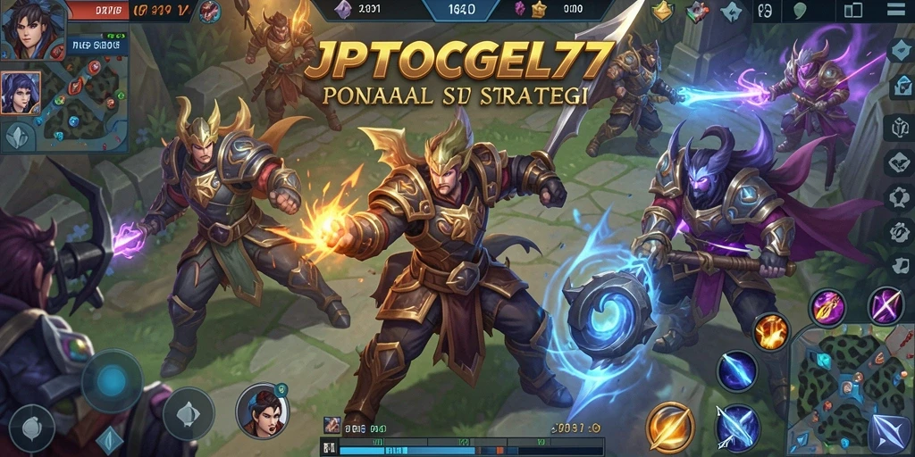 Gameplay MOBA seru di JPTOGEL77 dengan pertarungan strategis.