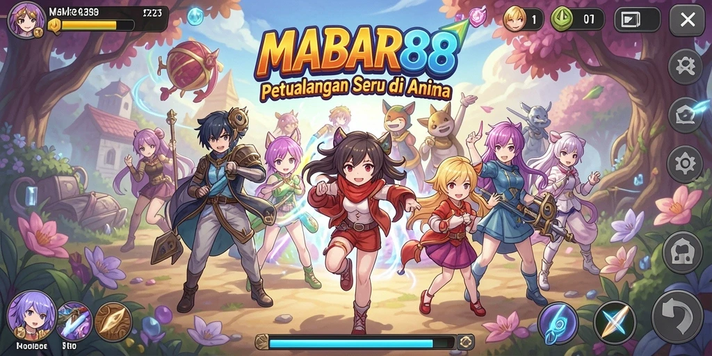 Screenshot MABAR88 menunjukkan pertarungan seru karakter Anime.