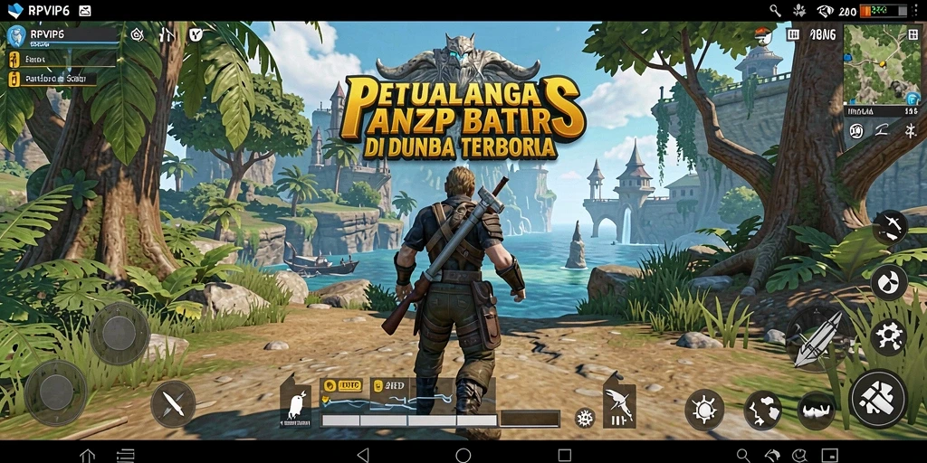 Screenshot utama RPVIP6 menunjukkan gameplay eksplorasi dalam dunia terbuka yang luas.