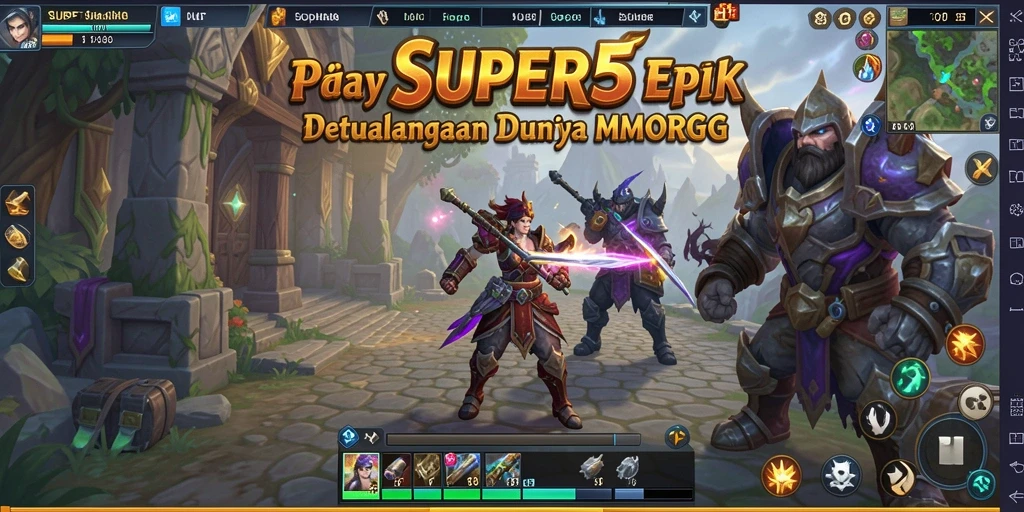 Tampilan gameplay SUPER5 yang menarik dan penuh aksi.